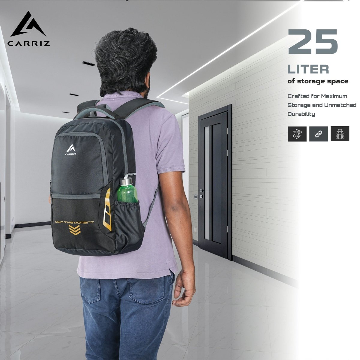 Carriz CPB04 23L Laptop Backpack - Grey - TRAWOC