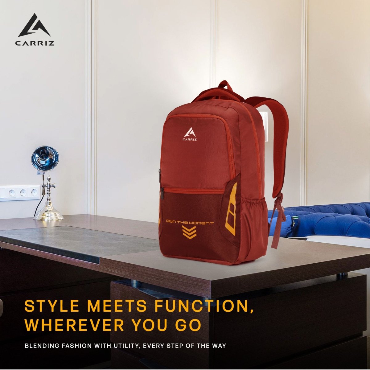 Carriz CPB04 23L Laptop Backpack - Red - TRAWOC
