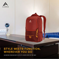 Carriz CPB04 23L Laptop Backpack - Red - TRAWOC