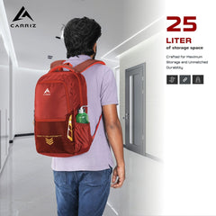 Carriz CPB04 23L Laptop Backpack - Red - TRAWOC