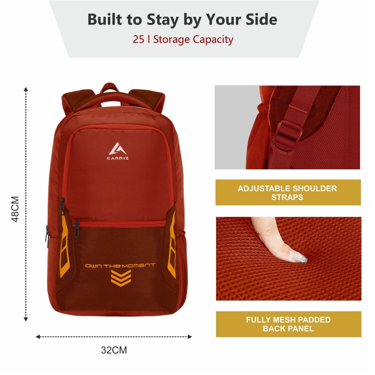 Carriz CPB04 23L Laptop Backpack - Red - TRAWOC