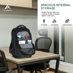 Carriz CPB05 26L Laptop Backpack - Black - TRAWOC