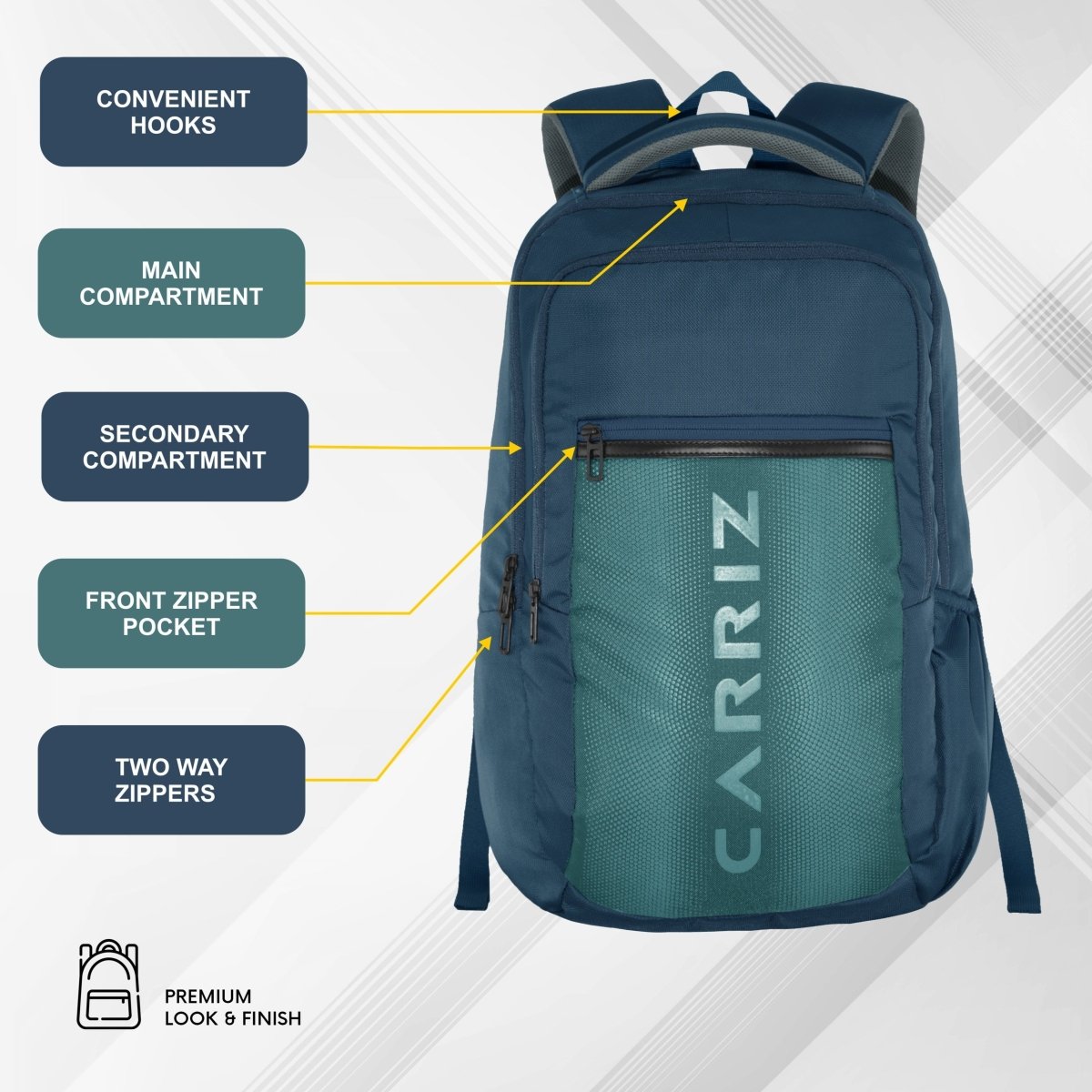 Carriz CPB05 26L Laptop Backpack - Blue - TRAWOC
