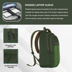Carriz CPB05 26L Laptop Backpack - Green - TRAWOC