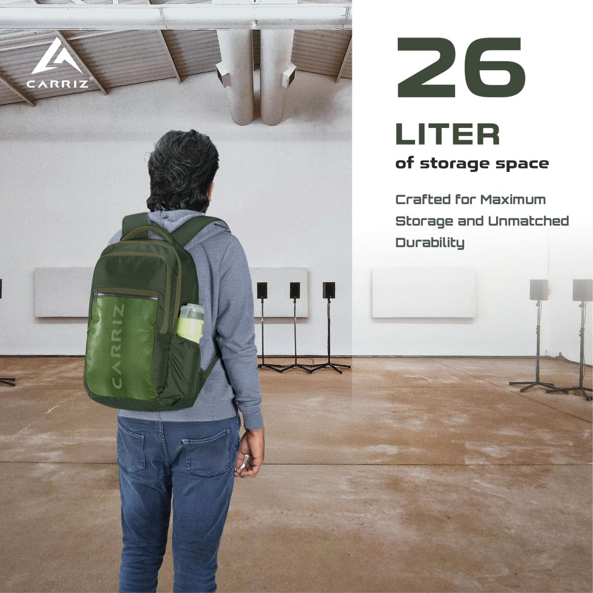 Carriz CPB05 26L Laptop Backpack - Green - TRAWOC