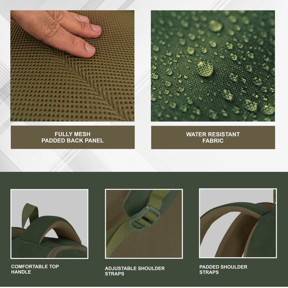 Carriz CPB05 26L Laptop Backpack - Green - TRAWOC