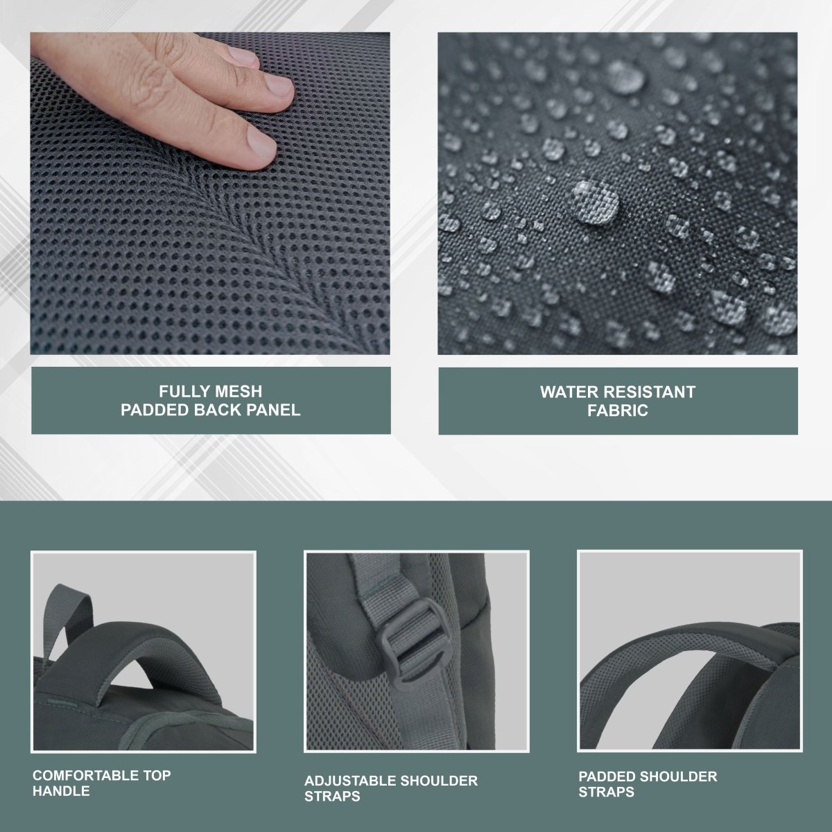 Carriz CPB05 26L Laptop Backpack - Grey - TRAWOC