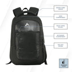 Carriz CPB06 25L Laptop Backpack - Black - TRAWOC