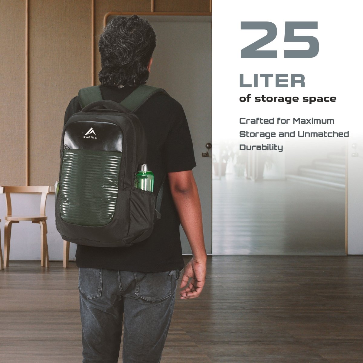 Carriz CPB06 25L Laptop Backpack - Green - TRAWOC