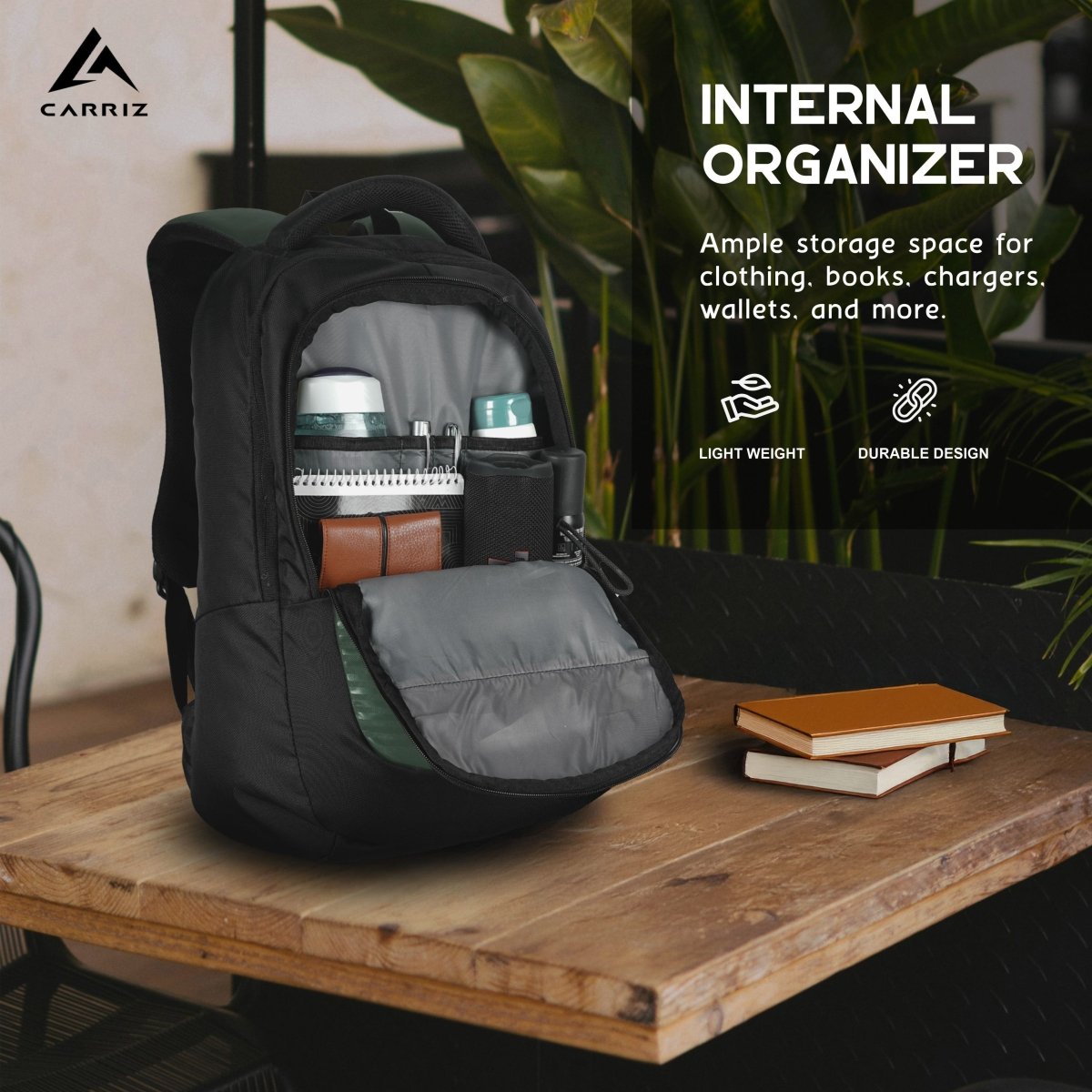 Carriz CPB06 25L Laptop Backpack - Green - TRAWOC