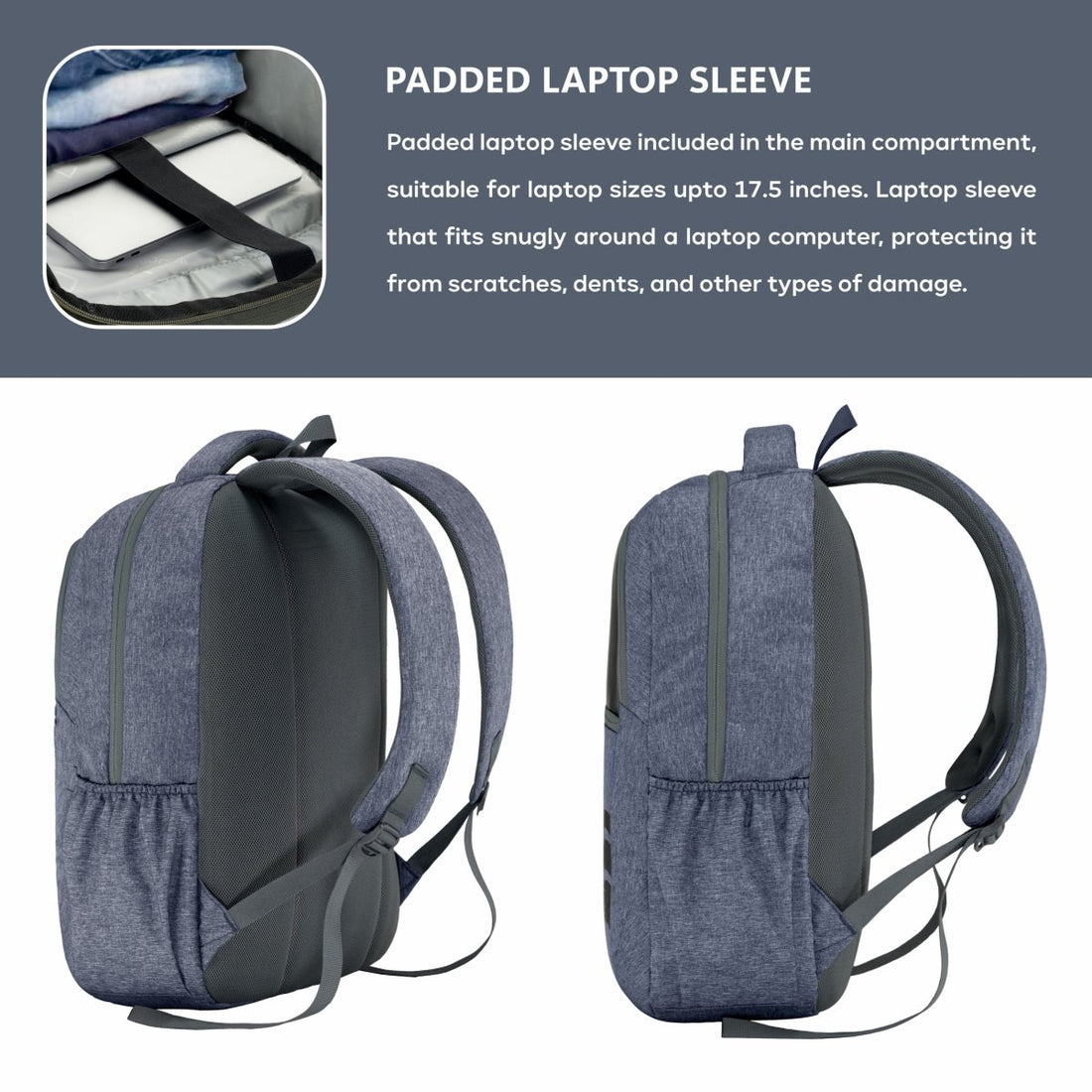 Carriz CPB07 29L Laptop Backpack - Ash Blue - TRAWOC