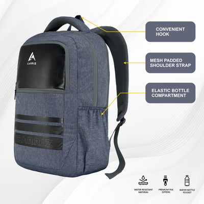 Carriz CPB07 29L Laptop Backpack - Ash Blue - TRAWOC