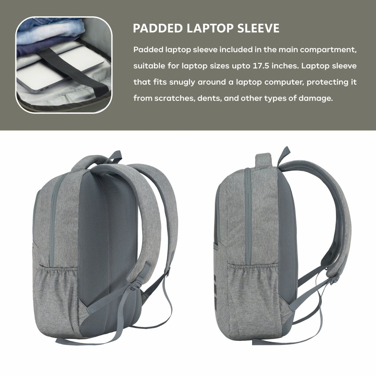 Carriz CPB07 29L Laptop Backpack - Ash Grey - TRAWOC