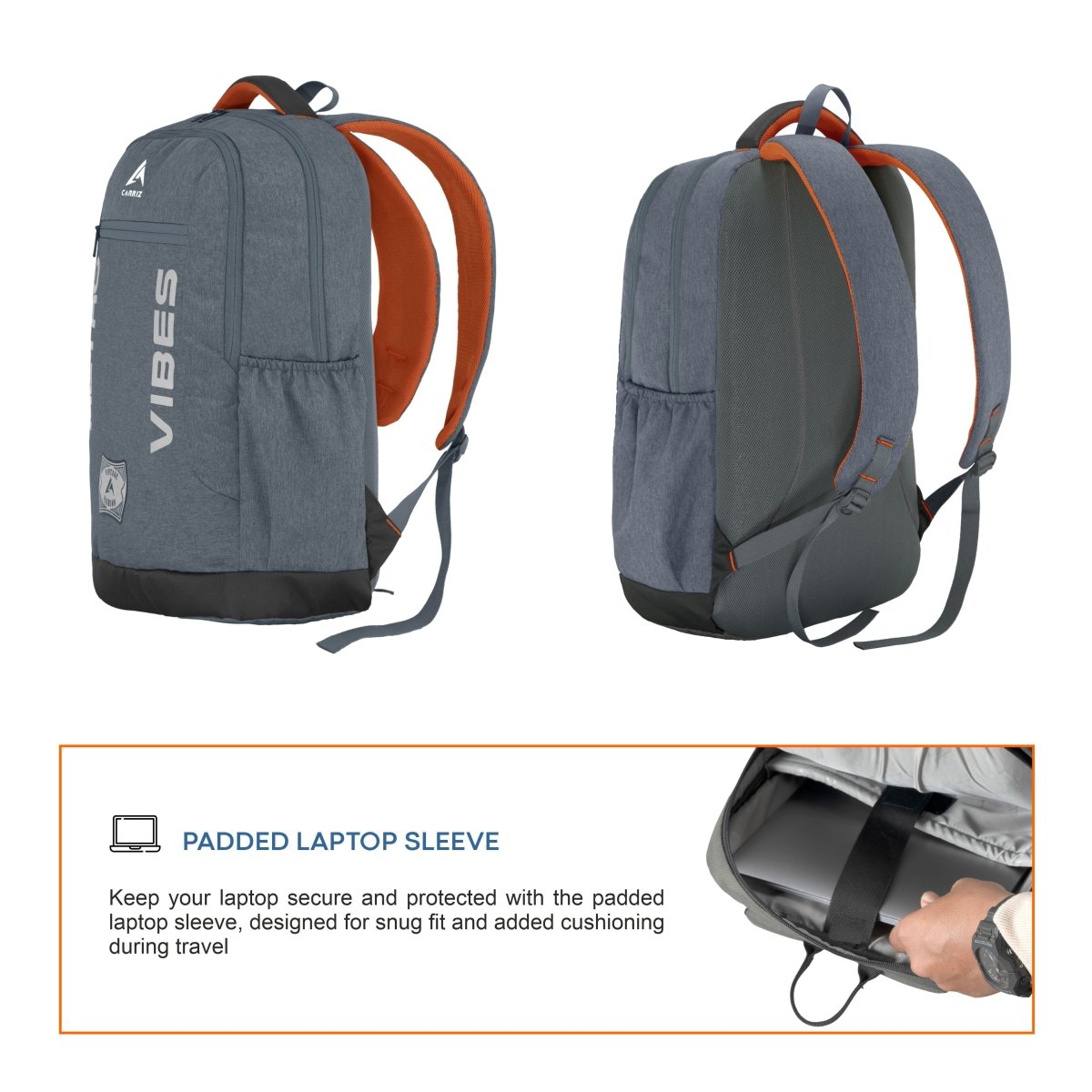 Carriz CPB08 24L Laptop Backpack - Ash Blue - TRAWOC