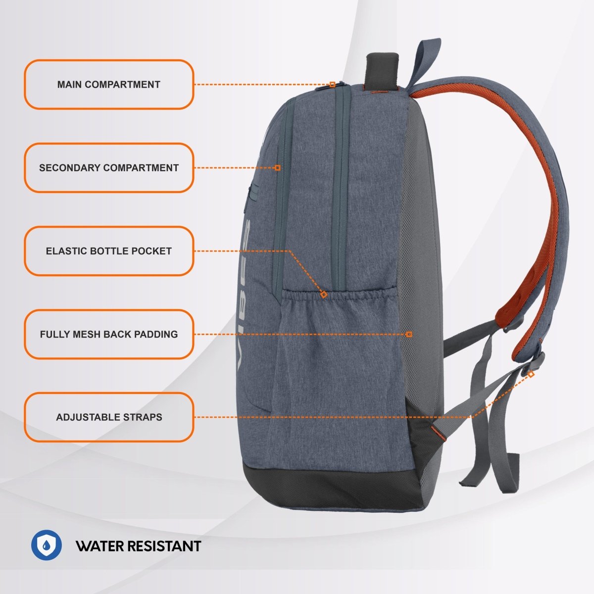 Carriz CPB08 24L Laptop Backpack - Ash Blue - TRAWOC