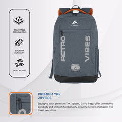 Carriz CPB08 24L Laptop Backpack - Ash Blue - TRAWOC