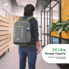 Carriz CPB08 24L Laptop Backpack - Ash Grey - TRAWOC