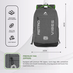 Carriz CPB08 24L Laptop Backpack - Ash Grey - TRAWOC