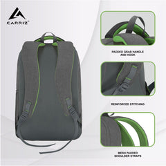 Carriz CPB08 24L Laptop Backpack - Ash Grey - TRAWOC
