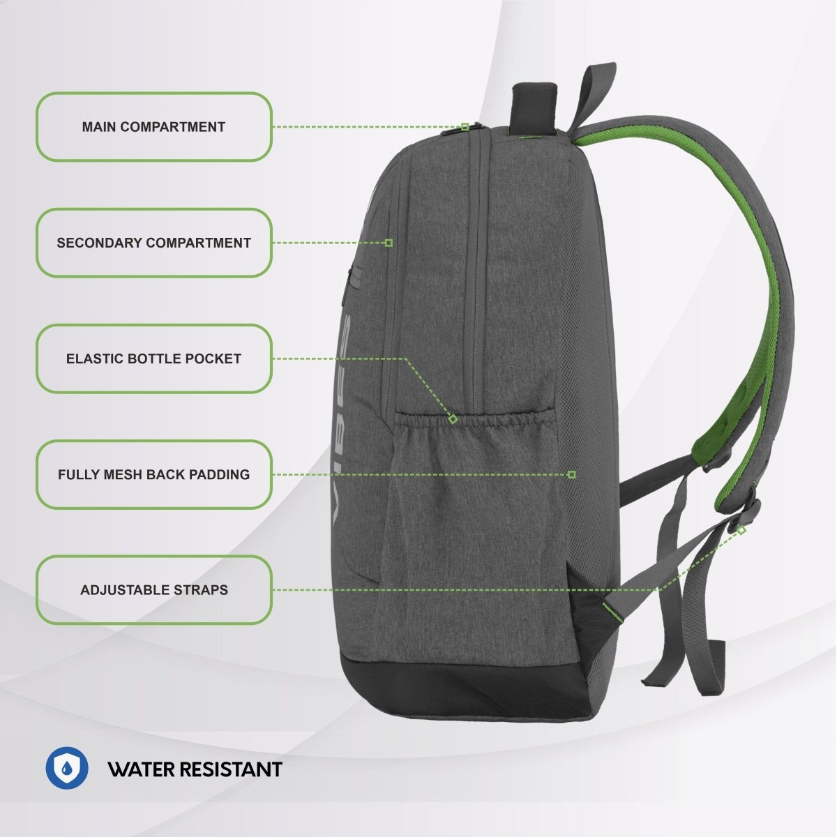 Carriz CPB08 24L Laptop Backpack - Ash Grey - TRAWOC