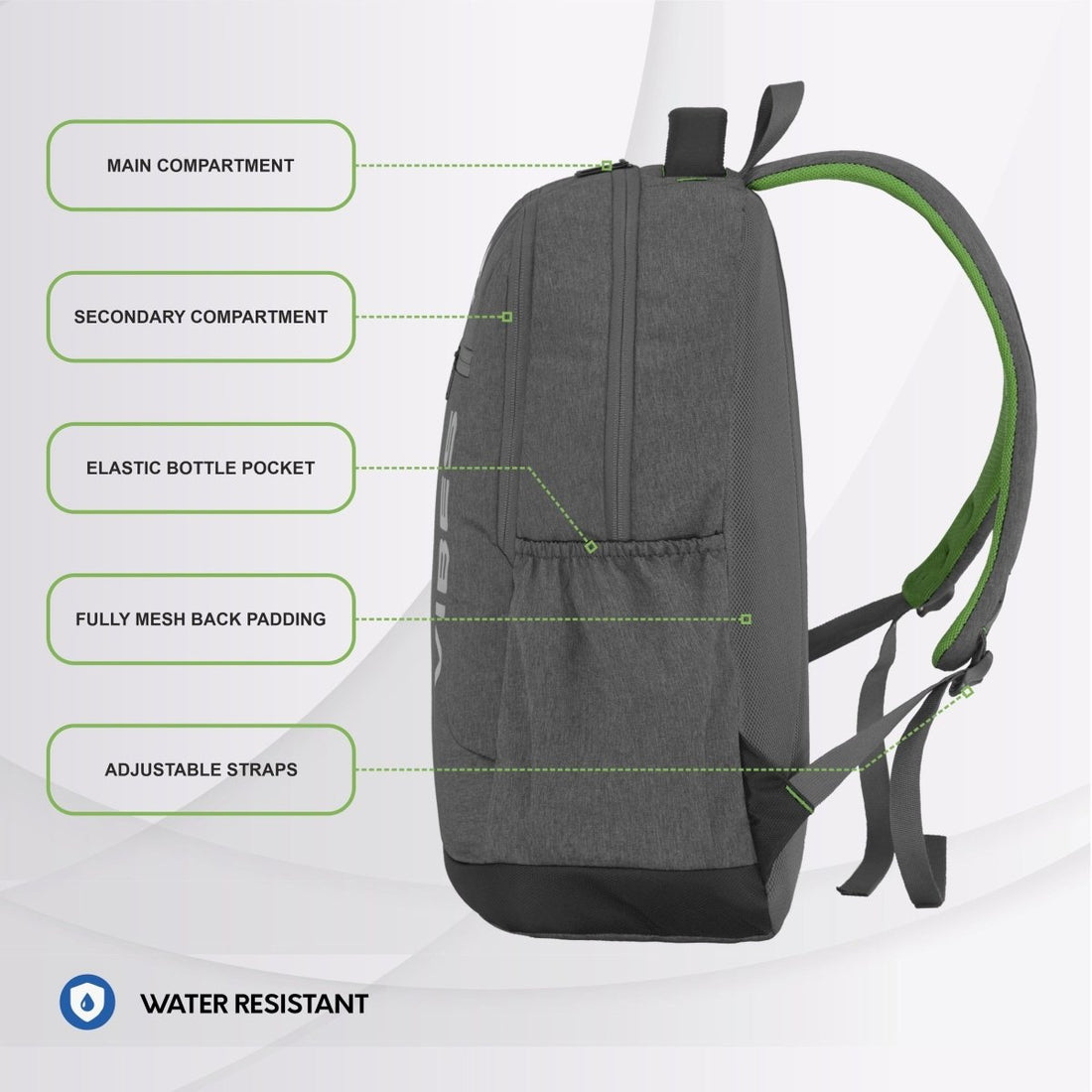 Carriz CPB08 24L Laptop Backpack - Ash Grey - TRAWOC