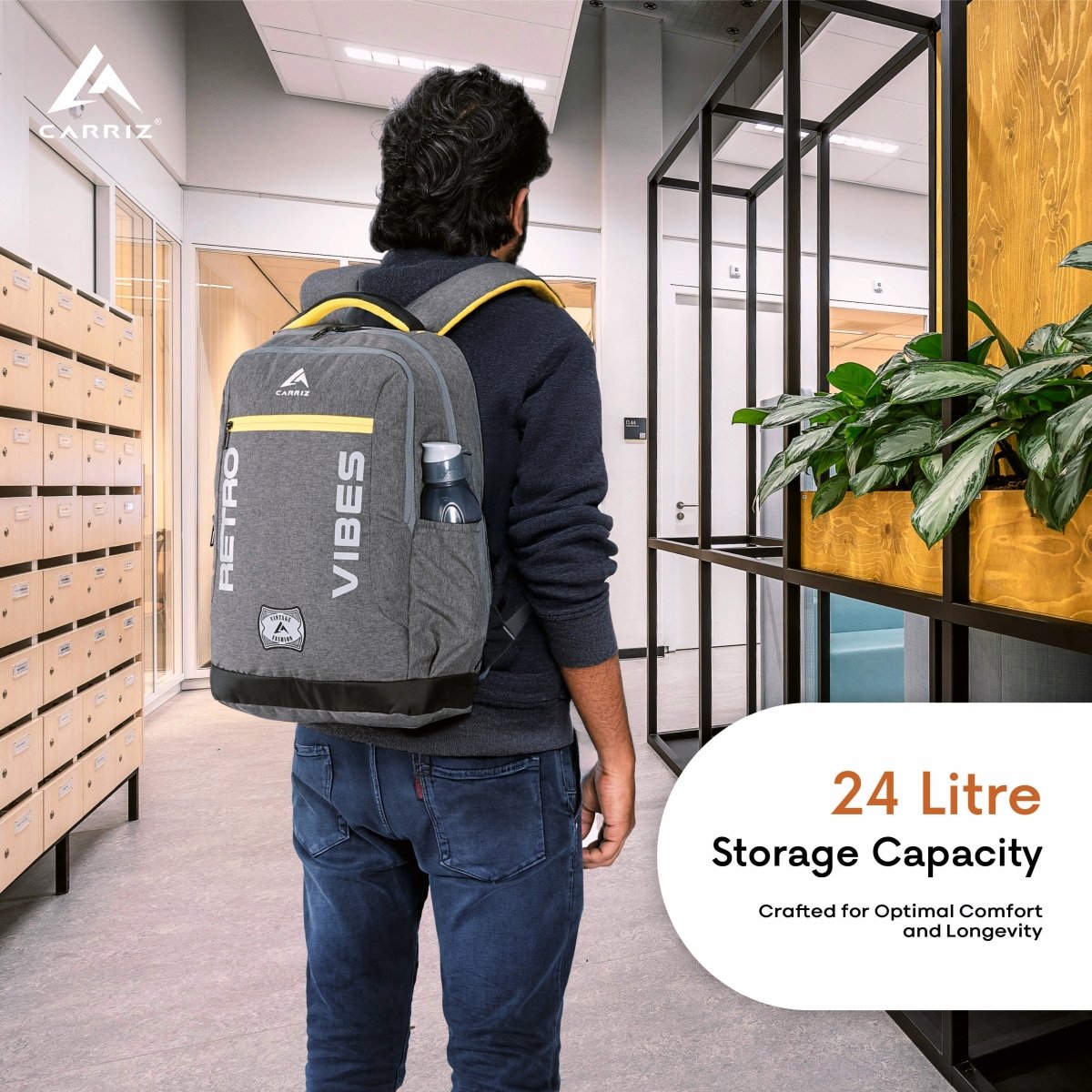 Carriz CPB08 24L Laptop Backpack - Brown - TRAWOC