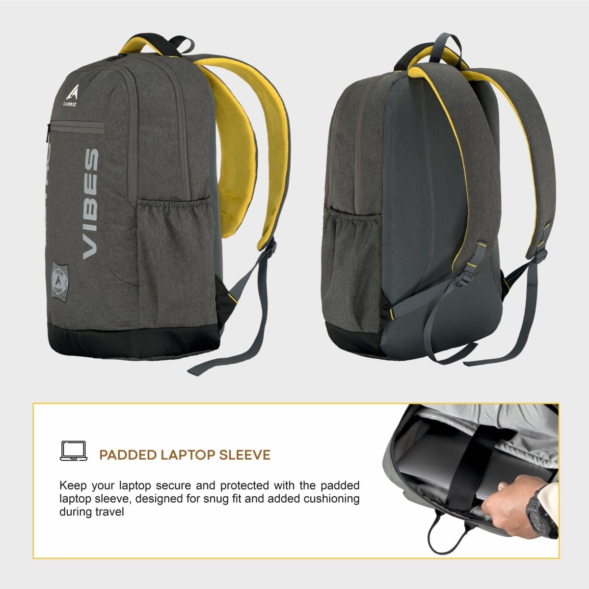 Carriz CPB08 24L Laptop Backpack - Brown - TRAWOC