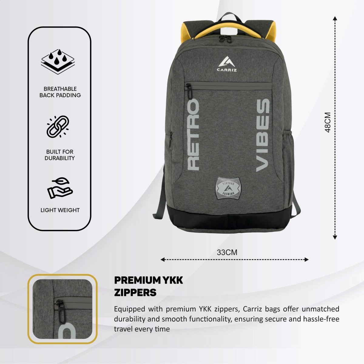 Carriz CPB08 24L Laptop Backpack - Brown - TRAWOC