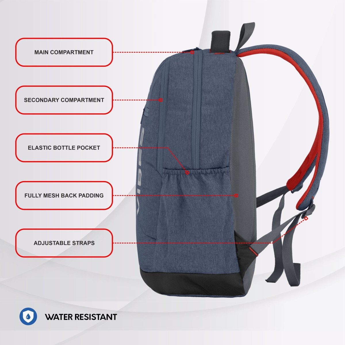 Carriz CPB08 24L Laptop Backpack - Navy Blue - TRAWOC