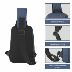 CARRIZ Outdoor Sling Bag | Crossbody &amp; Shoulder Bag for Men | Water Resistant Travel &amp; Hiking Daypack | 2 - Year Warranty (CRB02) - Dark blue (Clearance sale) - TRAWOC