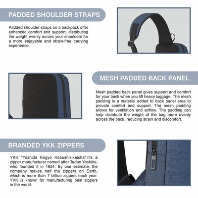 CARRIZ Outdoor Sling Bag | Crossbody &amp; Shoulder Bag for Men | Water Resistant Travel &amp; Hiking Daypack | 2 - Year Warranty (CRB02) - Dark blue (Clearance sale) - TRAWOC