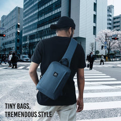 CARRIZ Outdoor Sling Bag | Crossbody &amp; Shoulder Bag for Men | Water Resistant Travel &amp; Hiking Daypack | 2 - Year Warranty (CRB02) - Dark blue (Clearance sale) - TRAWOC