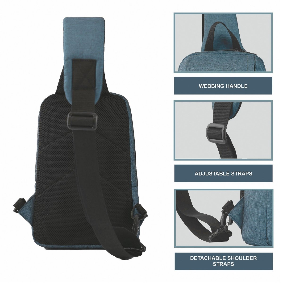 CARRIZ Outdoor Sling Bag | Crossbody & Shoulder Bag for Men | Water Resistant Travel & Hiking Daypack | 2 - Year Warranty (CRB02) - Teal (Clearance sale) - TRAWOC