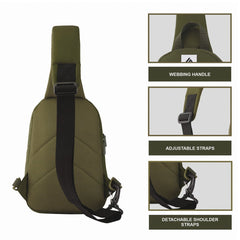 CARRIZ Sling Bag for Men & Women | Outdoor Crossbody & Shoulder Bag for Hiking, Cycling & Travel | Water Resistant | 2 - Year Warranty (CRB03) - OLIVEGREEN - TRAWOC