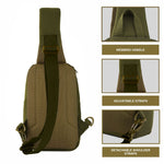CARRIZ Versatile Sling Bag | Crossbody Travel & Hiking Daypack for Men & Women | Water Resistant | 2-Year Warranty (CRB01) - Olive Green