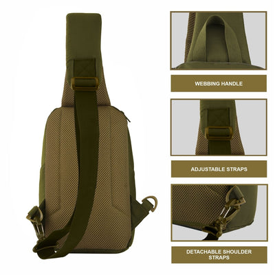 CARRIZ Versatile Sling Bag | Crossbody Travel & Hiking Daypack for Men & Women | Water Resistant | 2-Year Warranty (CRB01) - Olive Green