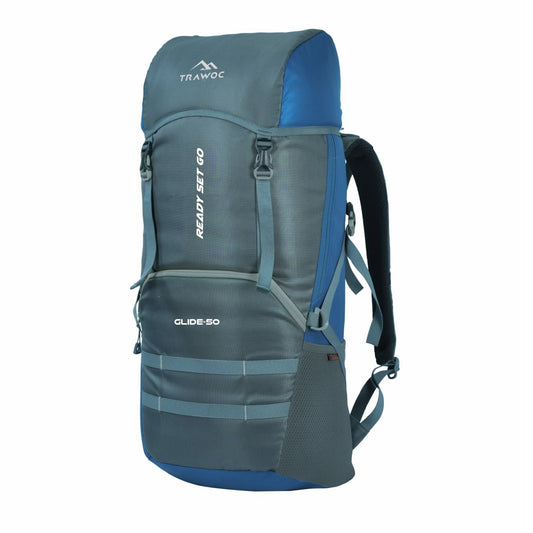 Glide 50 L Backpack featuring Water - Resistant Fabric & Lightweight Build – EnglishBlue(clearance sale) - TRAWOC