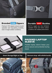 Trailmaster 80L Backpack for Hiking & Travel with Laptop Compartment & Multi-Pocket Design - Grey(clearance sale)