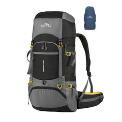 GRITMAX 55 L Front & Top Open Backpack for Hiking Trekking Bag for Men & Women with Rain Cover - Grey - TRAWOC