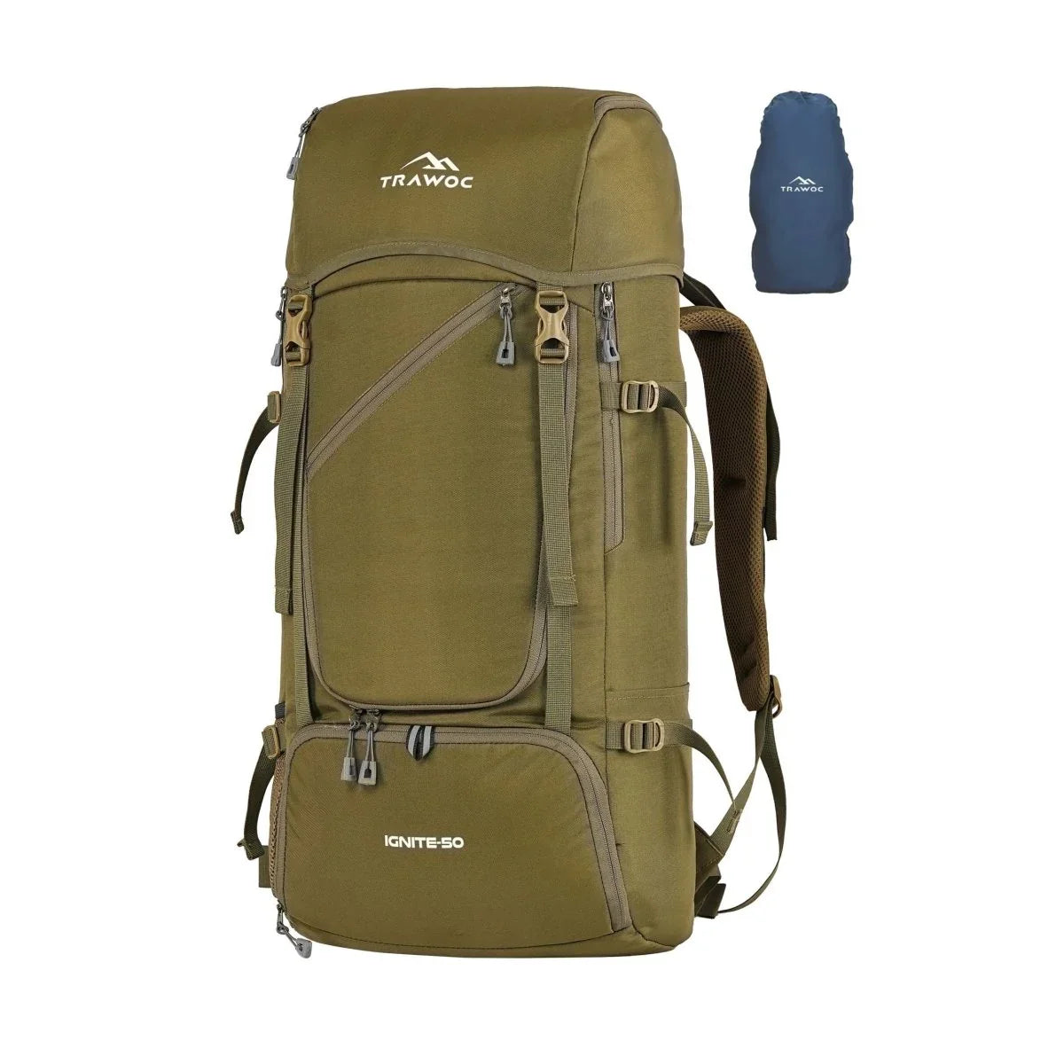 IGNITE 50 L travel Bag Front & Top Open Backpack with Rain Cover and Shoe Compartments - yellow - TRAWOC