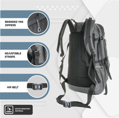 INFERNO 40 L Laptop Backpack for Men and Women Casual Bag for Regular Travelling - Grey - TRAWOC