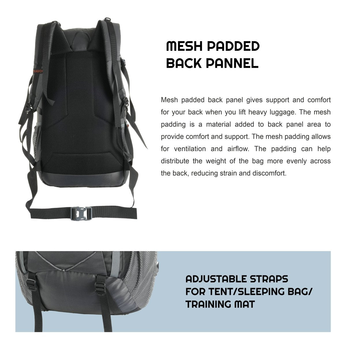 INFERNO 40 L Laptop Backpack for Men and Women Casual Bag for Regular Travelling - Grey - TRAWOC