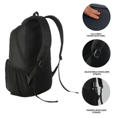 LB02 25L Laptop Backpack - Black - TRAWOC