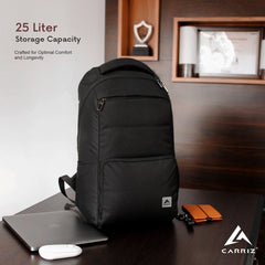 LB02 25L Laptop Backpack - Black - TRAWOC