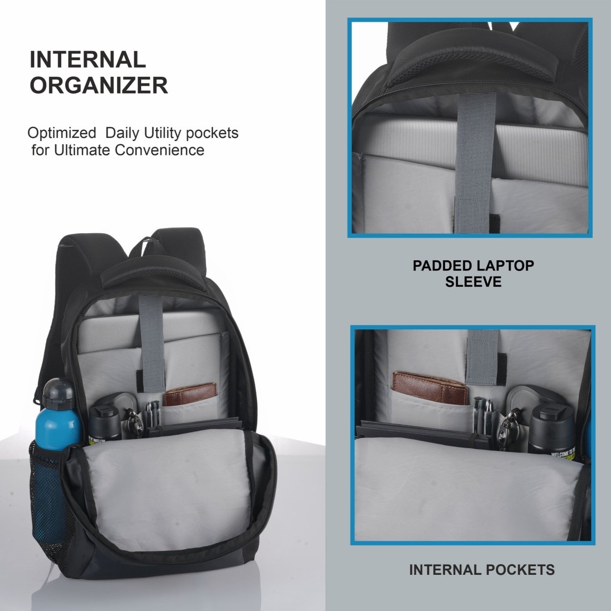 LB02 25L Laptop Backpack - Grey - TRAWOC