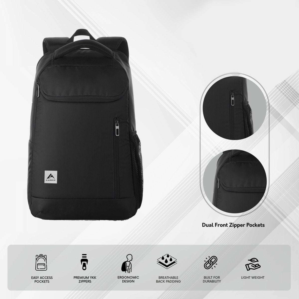 LB07 20L Laptop Backpack Black (Clearance sale) - TRAWOC