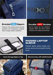 Trailmaster 80L Backpack for Hiking & Travel with Laptop Compartment & Multi-Pocket Design - NavyBlue(clearance sale)