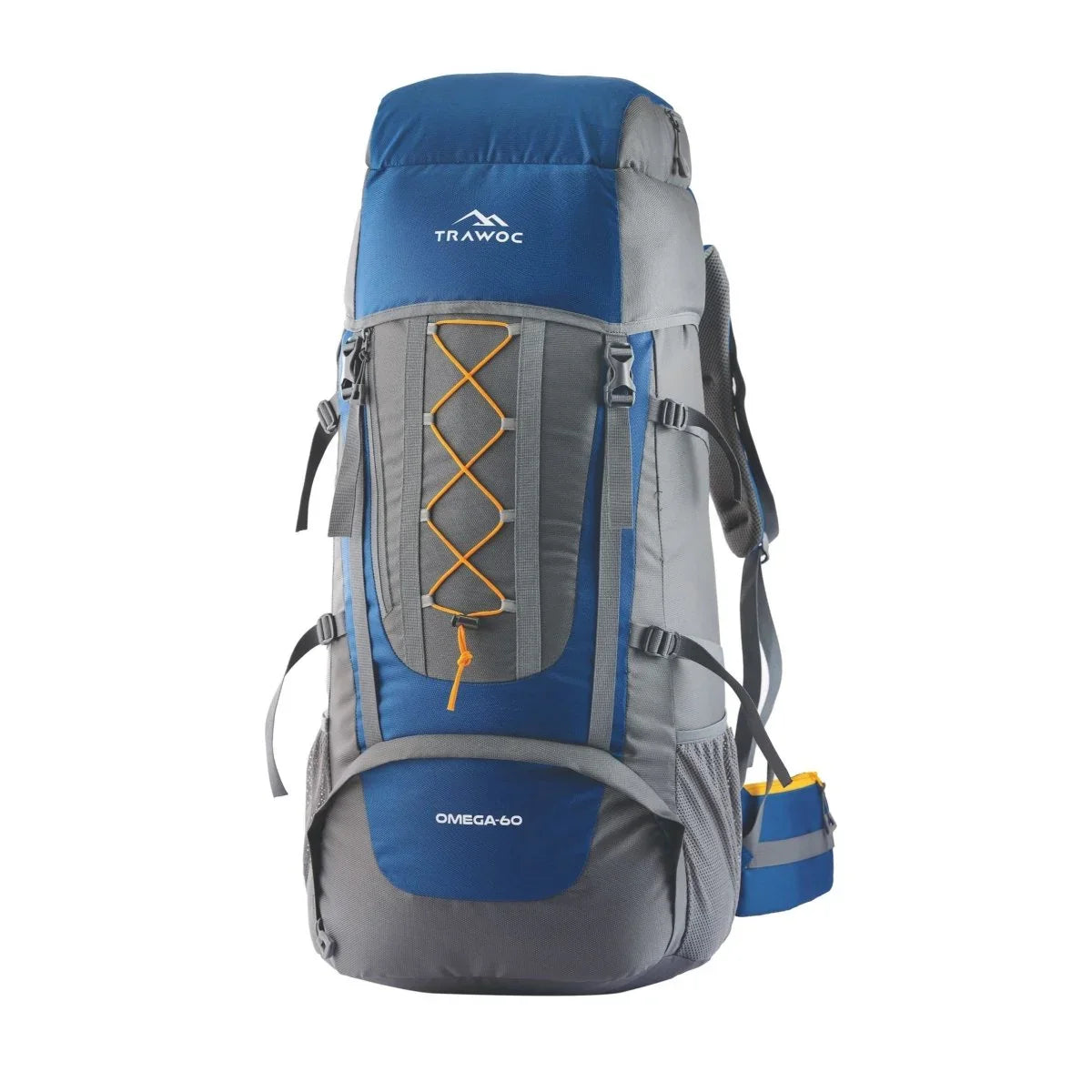 Omega 60 L Backpack with Lightweight Build & with Ergonomic Shoulder Strap - Blue - TRAWOC