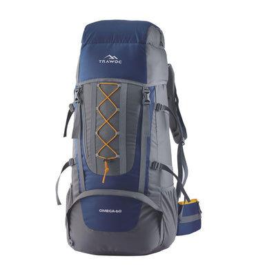 Omega 60 L Backpack with Lightweight Build & with Ergonomic Shoulder Straps - Navyblue(clearance sale) - TRAWOC