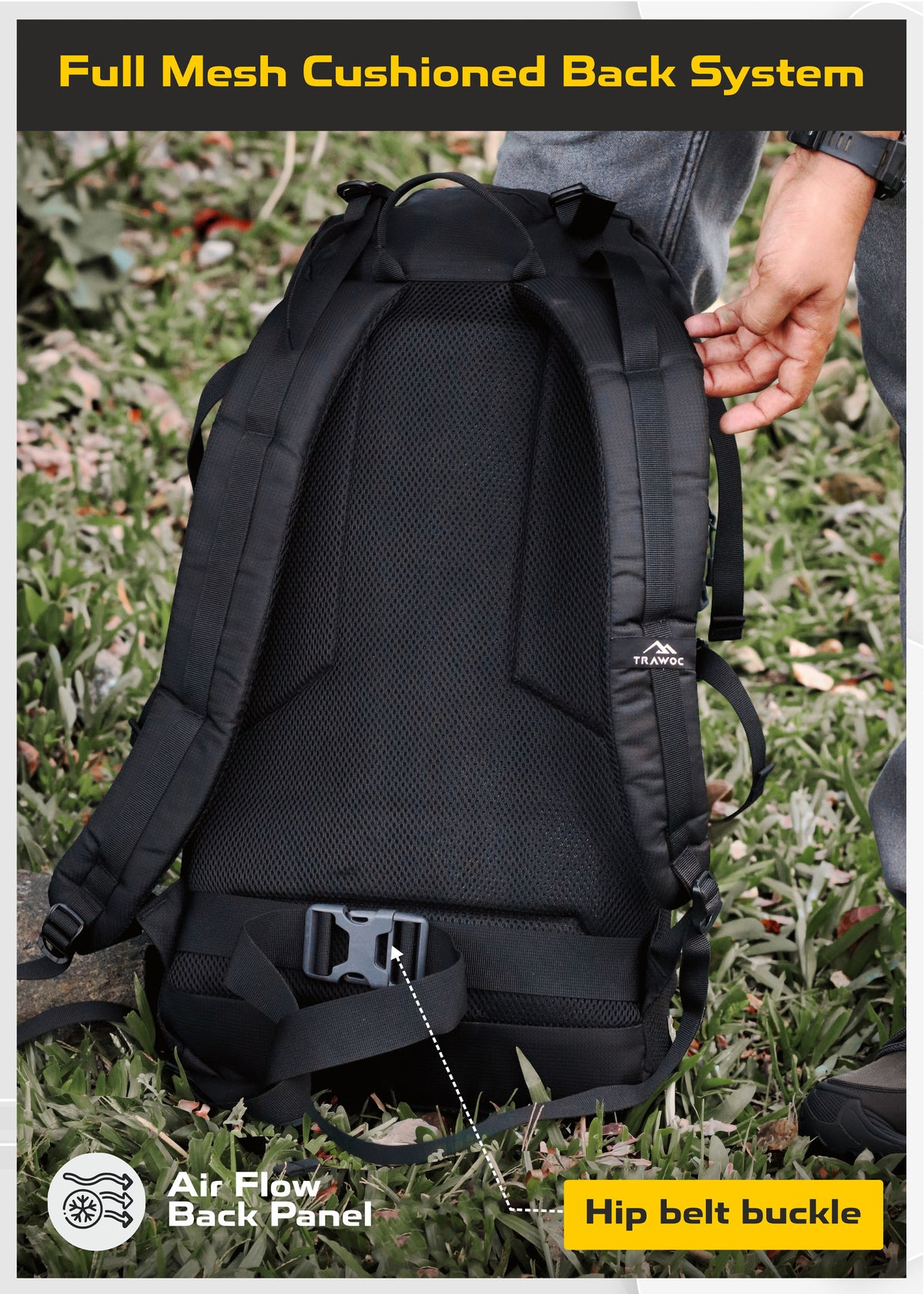 INFERNO 40 L Laptop Backpack for Men and Women Casual Bag for Regular Travelling - Black